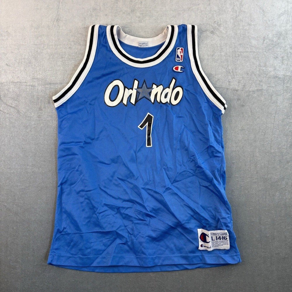 Vintage Champion Penny Hardaway Orlando Magic Jersey Youth 14-16 L‎ Blue 90s
